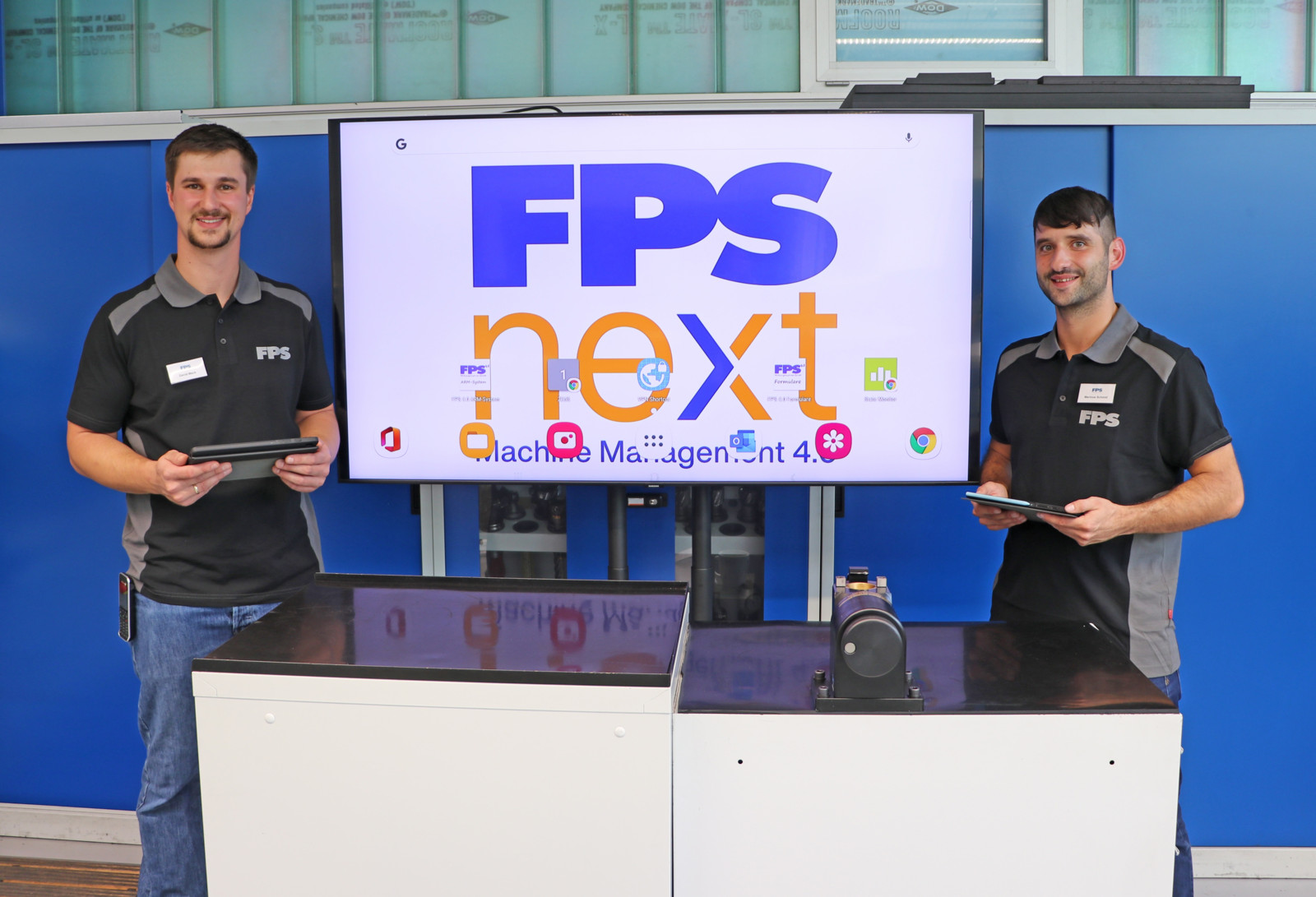 David Meck und Marinus Schmid sind Projektleiter der Software FPS Next. 